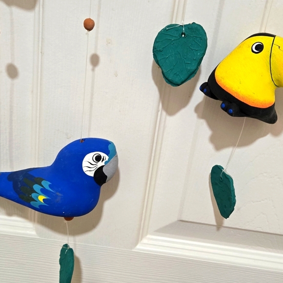 Clay Bird Mobile Wall Hanging From Costa Rica - Picture 6 of 6